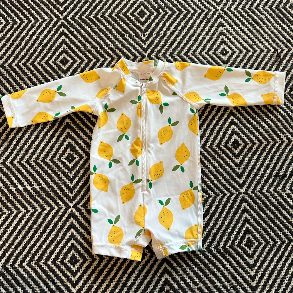 Hanna Anderson Baby Rash Guard Suit Lemon Print